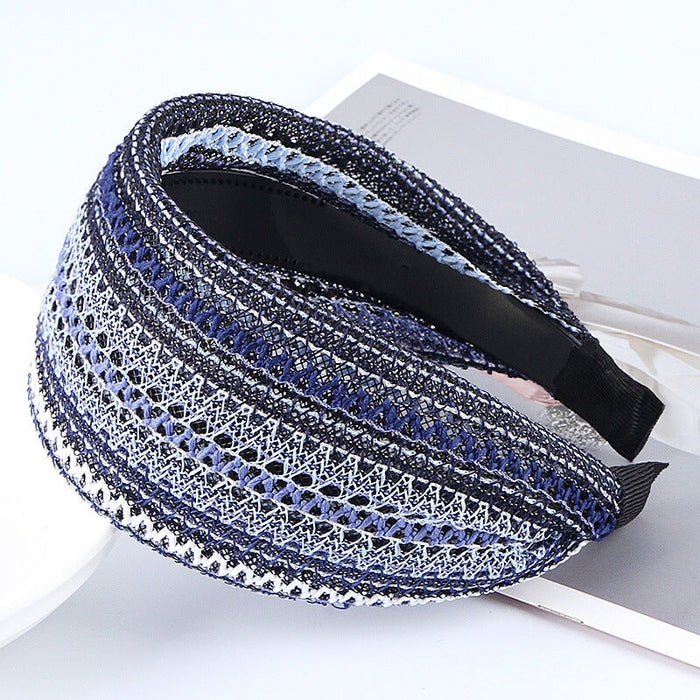 Wholesale wide-brimmed breathable mesh black hair band JDC-HD-Chunj001 Headband 纯界 Wholesale Jewelry JoyasDeChina Joyas De China