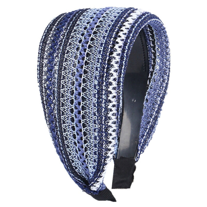 Wholesale wide-brimmed breathable mesh black hair band JDC-HD-Chunj001 Headband 纯界 blue Wholesale Jewelry JoyasDeChina Joyas De China