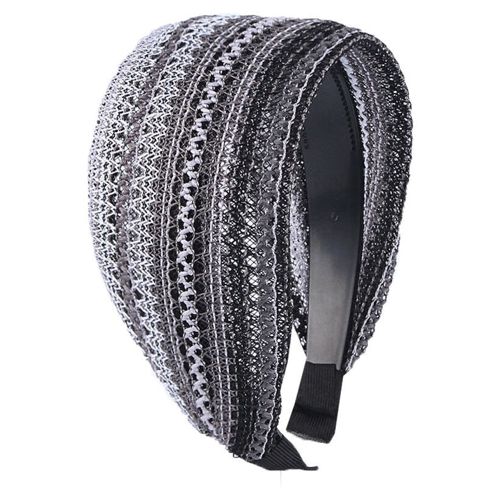 Wholesale wide-brimmed breathable mesh black hair band JDC-HD-Chunj001 Headband 纯界 gray Wholesale Jewelry JoyasDeChina Joyas De China