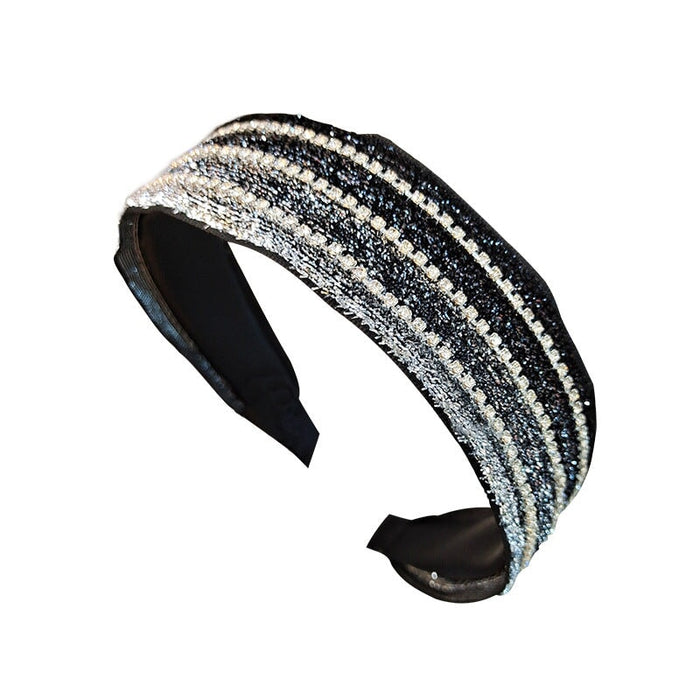 Wholesale wide-brimmed flat panel diamond-set hair band JDC-HD-O390 Headband 潮炫 1 Wholesale Jewelry JoyasDeChina Joyas De China