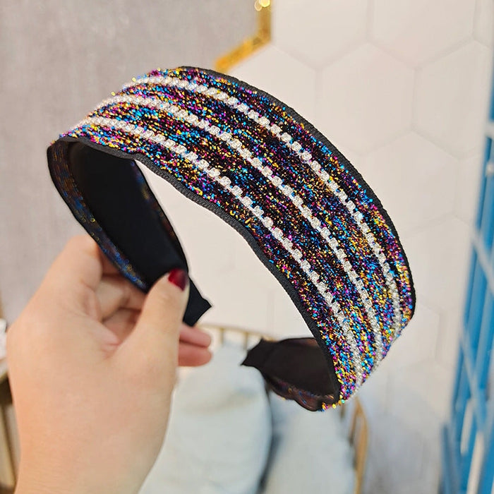 Wholesale wide-brimmed flat panel diamond-set hair band JDC-HD-O390 Headband 潮炫 7 Wholesale Jewelry JoyasDeChina Joyas De China