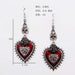 Wholesale wild rose heart shape blood colored eye drop oil bat alloy stud earrings JDC-ES-YYFF002 Earrings 燕羽飞飞 Wholesale Jewelry JoyasDeChina Joyas De China