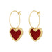 Wholesale wine red love alloy earrings JDC-ES-RL206 Earrings JoyasDeChina Wholesale Jewelry JoyasDeChina Joyas De China