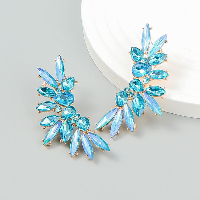 Wholesale Wing Shape Boho Color Rhinestone Alloy Earrings JDC-ES-JL936 Earrings 氿乐 blue Wholesale Jewelry JoyasDeChina Joyas De China