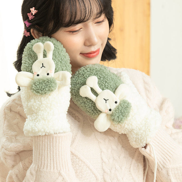 Wholesale winter cute cartoon lamb gloves JDC-GS-GSTR004 Gloves JoyasDeChina green One size fits all Wholesale Jewelry JoyasDeChina Joyas De China