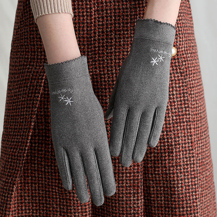 Wholesale winter warm gloves JDC-GS-GSZX0002 Gloves JoyasDeChina Floret gray Average code Wholesale Jewelry JoyasDeChina Joyas De China