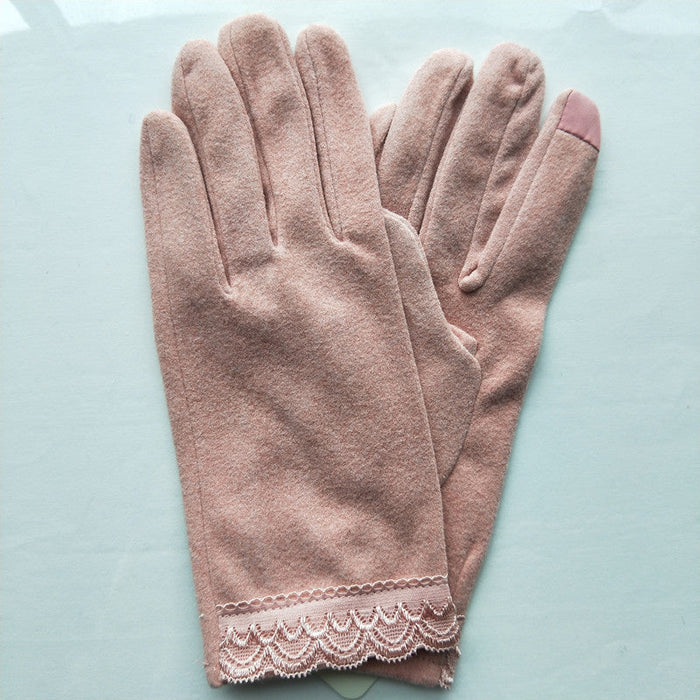 Wholesale winter warm gloves JDC-GS-GSZX0002 Gloves JoyasDeChina Lace pink Average code Wholesale Jewelry JoyasDeChina Joyas De China