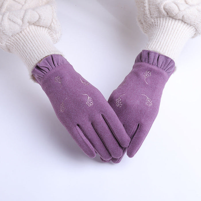 Wholesale winter warm gloves JDC-GS-GSZX0002 Gloves JoyasDeChina Lucky grass purple Average code Wholesale Jewelry JoyasDeChina Joyas De China