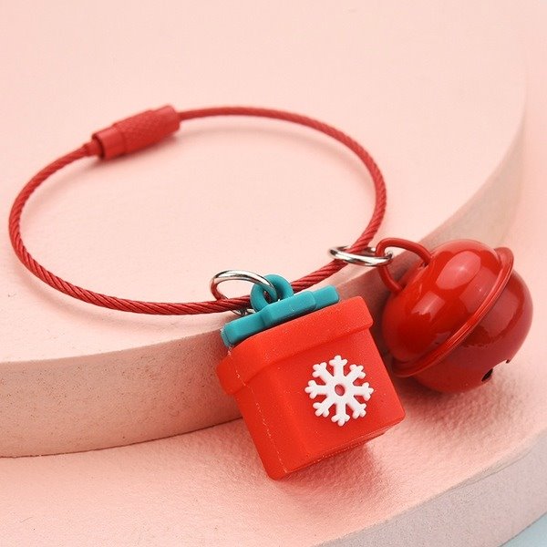Wholesale wire ring Christmas soft rubber keychain JDC-KC-WS023 Keychains 围颂 Wholesale Jewelry JoyasDeChina Joyas De China