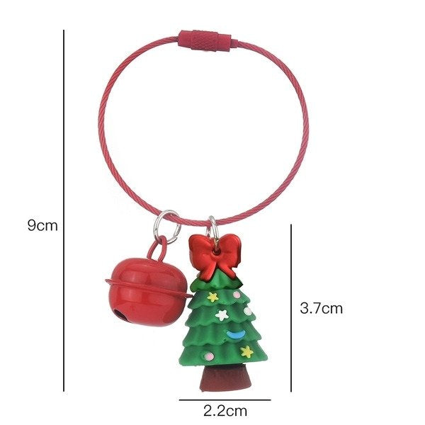 Wholesale wire ring Christmas soft rubber keychain JDC-KC-WS023 Keychains 围颂 Wholesale Jewelry JoyasDeChina Joyas De China