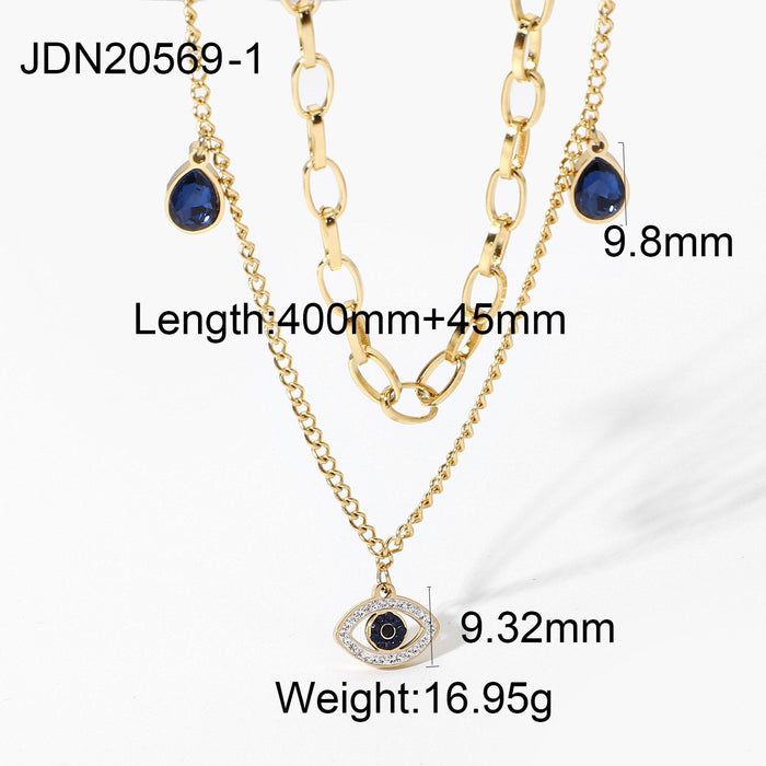 Wholesale Women's Gemstone Eye Pendant Necklace Jewelry JDC-NE-JD117 necklaces JoyasDeChina -1 Wholesale Jewelry JoyasDeChina Joyas De China