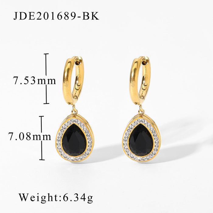Wholesale Women's hanging hoop earrings JDC-ES-JD185 Earrings JoyasDeChina 201689-BK Wholesale Jewelry JoyasDeChina Joyas De China