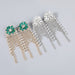 Wholesale Women's rhinestone flower tassel earrings JDC-ES-JL716 Earrings 氿乐 Wholesale Jewelry JoyasDeChina Joyas De China