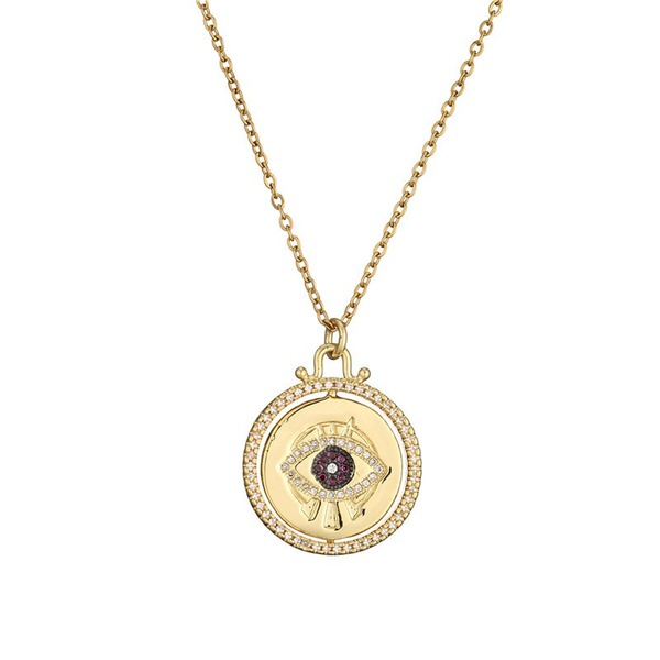 Bulk Jewelry Wholesale Women's rotatable devil's eye necklace JDC-ag107 Wholesale factory from China YIWU China