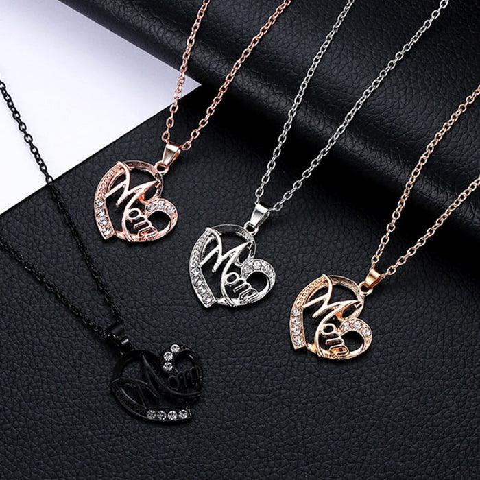 Wholesale women's versatile mom love diamond necklaces JDC-NE-D009 Necklaces 晴雯 Wholesale Jewelry JoyasDeChina Joyas De China
