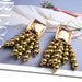 Wholesale Wood Beads Metal Tassel Plated Alloy Earrings JDC-ES-SK022 Earrings 深刻 black Wholesale Jewelry JoyasDeChina Joyas De China