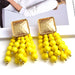 Wholesale Wood Beads Metal Tassel Plated Alloy Earrings JDC-ES-SK022 Earrings 深刻 white Wholesale Jewelry JoyasDeChina Joyas De China