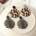 Wholesale Wood Printed Leopard Print Earrings JDC-ES-NZ044 Earrings 奈珠 Wholesale Jewelry JoyasDeChina Joyas De China