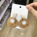 Wholesale wooden splicing bamboo, rattan and grass woven Earrings JDC-ES-ZF001 Earrings JoyasDeChina Rattan 39 Wholesale Jewelry JoyasDeChina Joyas De China