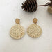 Wholesale wooden splicing bamboo, rattan and grass woven Earrings JDC-ES-ZF001 Earrings JoyasDeChina Rattan 85 Wholesale Jewelry JoyasDeChina Joyas De China