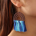 Wholesale wooden tassel cotton thread alloy earrings JDC-ES-NZ030 Earrings 奈珠 Wholesale Jewelry JoyasDeChina Joyas De China