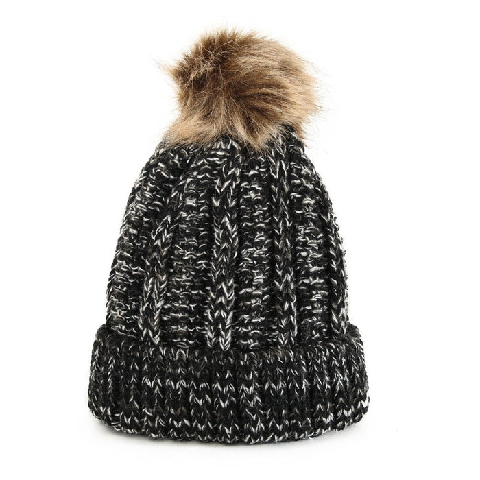Wholesale wool ball cap Acrylic fiber knitted warm hat JDC-FH-GSJS005 Fashionhat 嘉时 Black and white one size Wholesale Jewelry JoyasDeChina Joyas De China