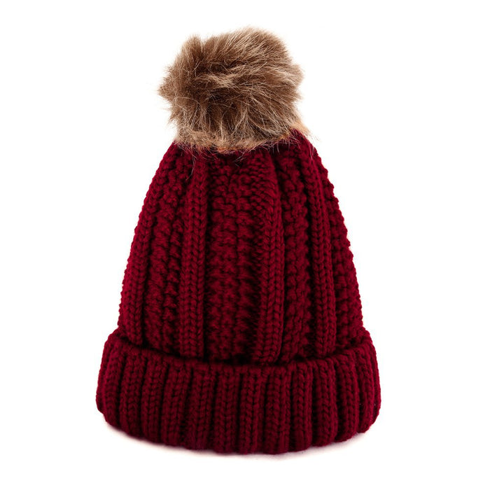 Wholesale wool ball cap Acrylic fiber knitted warm hat JDC-FH-GSJS005 Fashionhat 嘉时 Crimson one size Wholesale Jewelry JoyasDeChina Joyas De China