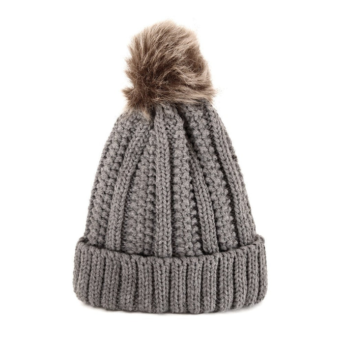 Wholesale wool ball cap Acrylic fiber knitted warm hat JDC-FH-GSJS005 Fashionhat 嘉时 light grey one size Wholesale Jewelry JoyasDeChina Joyas De China