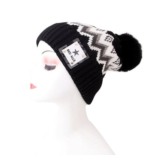 Wholesale wool black and white knitted hat JDC-FH-GSYH047 FashionHat 予画 Wholesale Jewelry JoyasDeChina Joyas De China