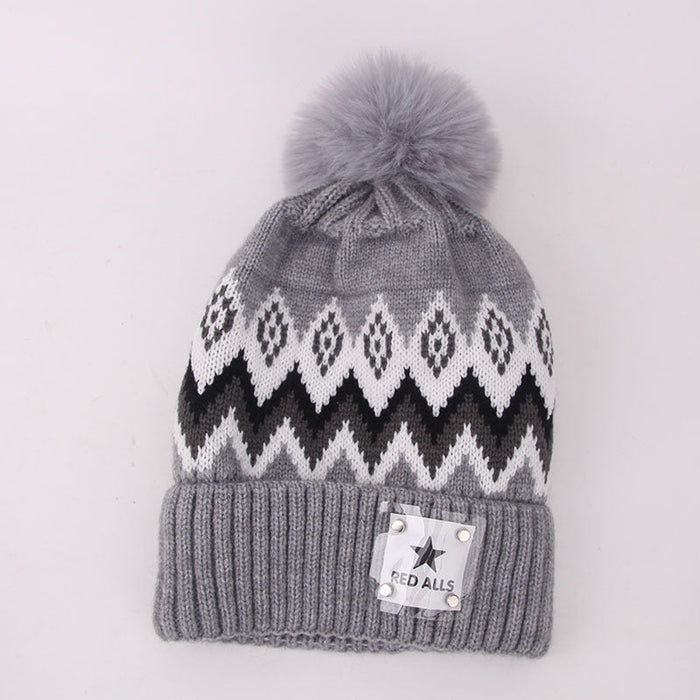 Wholesale wool black and white knitted hat JDC-FH-GSYH047 FashionHat 予画 grey Average code Wholesale Jewelry JoyasDeChina Joyas De China