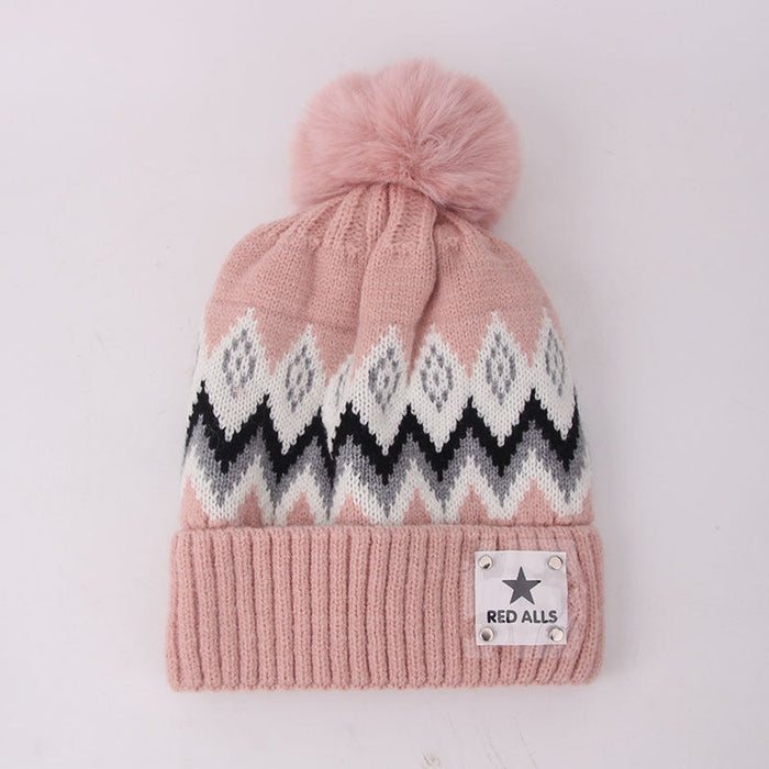 Wholesale wool black and white knitted hat JDC-FH-GSYH047 FashionHat 予画 pink Average code Wholesale Jewelry JoyasDeChina Joyas De China
