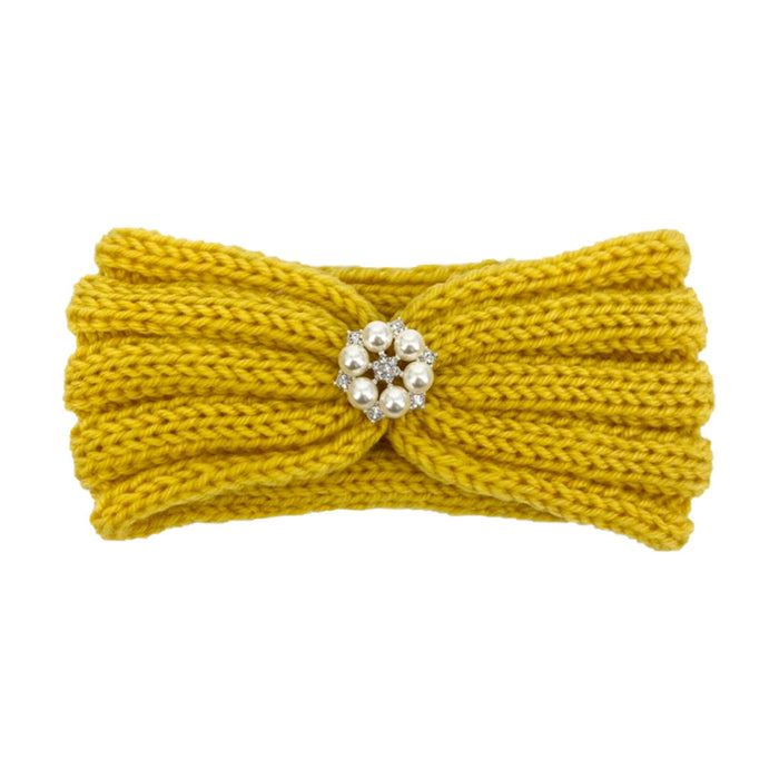 Wholesale wool children's warm knitted headband JDC-HD-ML019 Headband 猫力 yellow Wholesale Jewelry JoyasDeChina Joyas De China