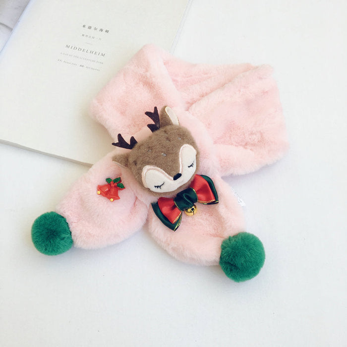 Wholesale wool deer multicolor Christmas scarf JDC-SC-LH003 scarf 旅禾 pink Wholesale Jewelry JoyasDeChina Joyas De China