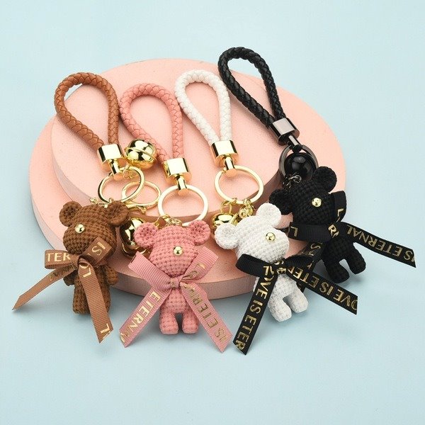 Jewelry Wholesale Wholesale woolen bear acrylic metal keychains JDCKC
