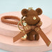 Wholesale woolen bear acrylic metal keychains JDC-KC-WS035 Keychains 围颂 brown Wholesale Jewelry JoyasDeChina Joyas De China