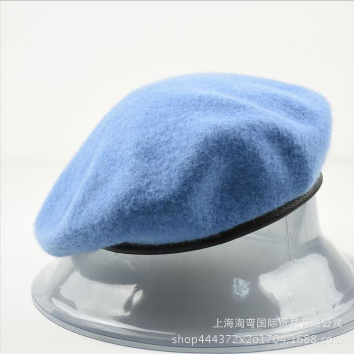 Wholesale woolen beret fashion hat JDC-FH-TW-005 Fashionhat 淘弯 sky blue S54-56cm Wholesale Jewelry JoyasDeChina Joyas De China