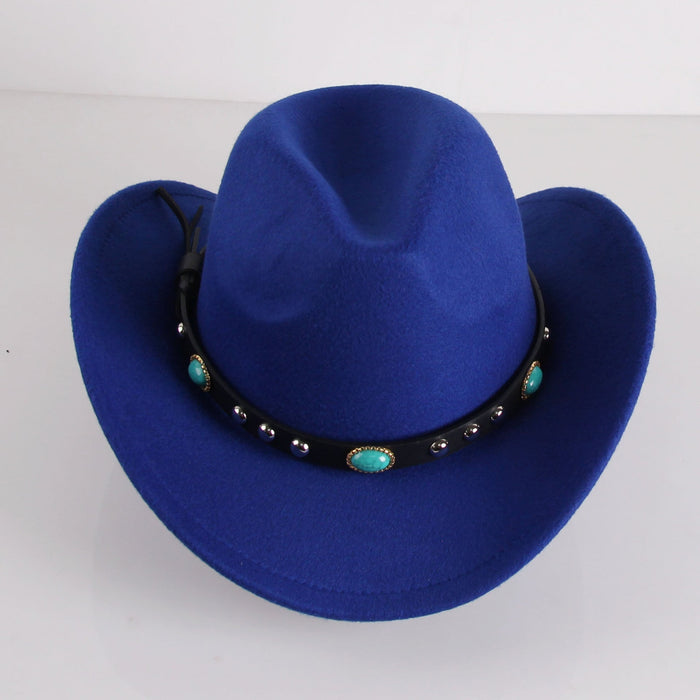 Wholesale woolen cowboy hat JDC-FH-GSSS007 Fashionhat 双硕 blue M Wholesale Jewelry JoyasDeChina Joyas De China