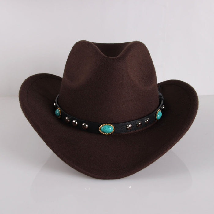 Wholesale woolen cowboy hat JDC-FH-GSSS007 Fashionhat 双硕 coffee M Wholesale Jewelry JoyasDeChina Joyas De China