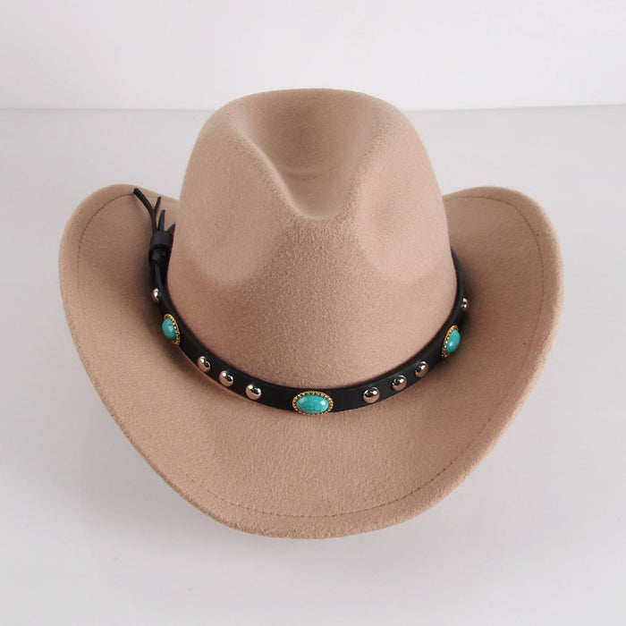 Wholesale woolen cowboy hat JDC-FH-GSSS007 Fashionhat 双硕 khaki M Wholesale Jewelry JoyasDeChina Joyas De China