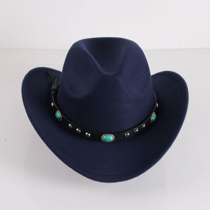 Wholesale woolen cowboy hat JDC-FH-GSSS007 Fashionhat 双硕 navy M Wholesale Jewelry JoyasDeChina Joyas De China