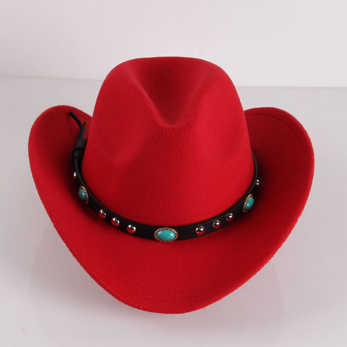 Wholesale woolen cowboy hat JDC-FH-GSSS007 Fashionhat 双硕 red M Wholesale Jewelry JoyasDeChina Joyas De China
