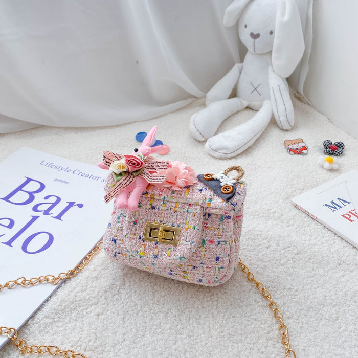 Wholesale woolen fashion messenger bag JDC-SD-KM008 Shoulder Bags 卡曼 pink rabbit Wholesale Jewelry JoyasDeChina Joyas De China
