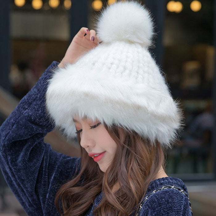Wholesale woolen ladies knitted hats JDC-FH-FanP002 Fashionhat 梵普 white one size Wholesale Jewelry JoyasDeChina Joyas De China