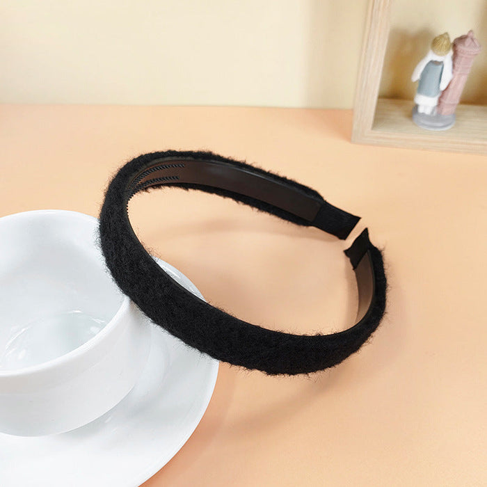 Wholesale woolen pearl fine hair band JDC-HD-O308 Headband 潮炫 balck Wholesale Jewelry JoyasDeChina Joyas De China