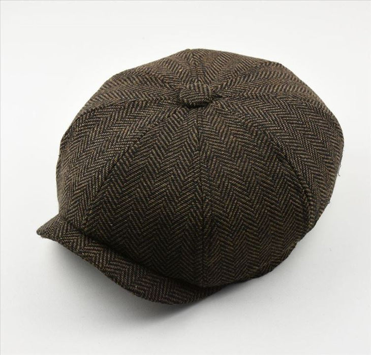Wholesale woolen striped beret hat JDC-FH-TW-004 Fashionhat 淘弯 brown M56-58cm Wholesale Jewelry JoyasDeChina Joyas De China
