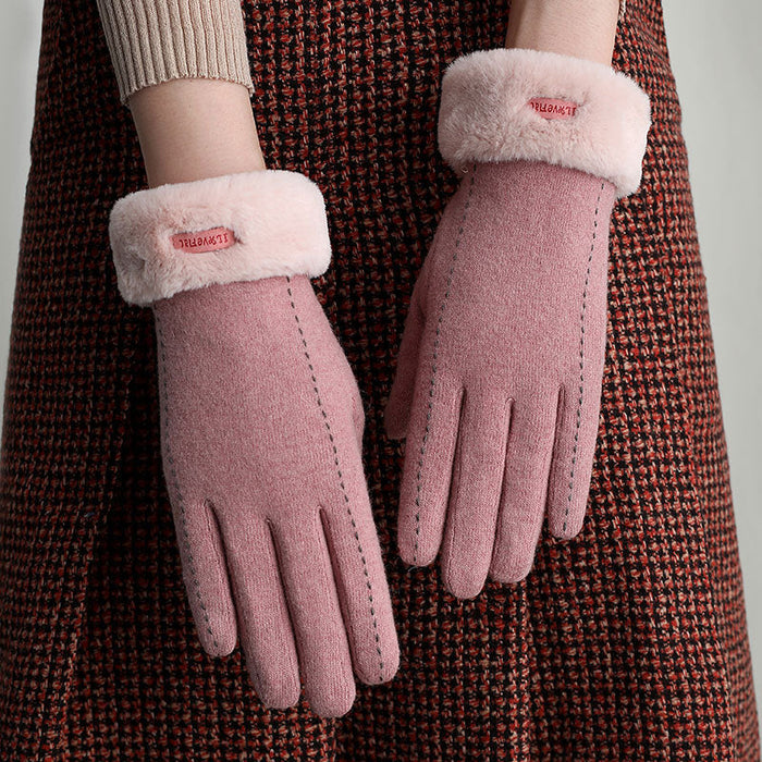 Wholesale woolen thickened warm ladies gloves JDC-GS-BX-015 Gloves 伯循 pink one size Wholesale Jewelry JoyasDeChina Joyas De China