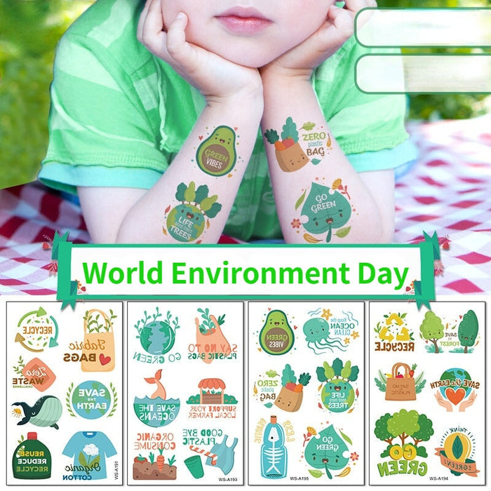 Wholesale World Environmental Day Waterproof Tattoo Stickers JDC-TS-XLM001 Sticker 星里美 Wholesale Jewelry JoyasDeChina Joyas De China