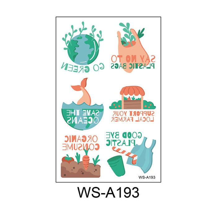 Wholesale World Environmental Day Waterproof Tattoo Stickers JDC-TS-XLM001 Sticker 星里美 WS-A193 120X76mm Wholesale Jewelry JoyasDeChina Joyas De China