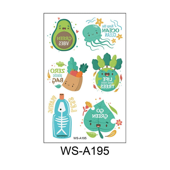 Wholesale World Environmental Day Waterproof Tattoo Stickers JDC-TS-XLM001 Sticker 星里美 WS-A195 120X76mm Wholesale Jewelry JoyasDeChina Joyas De China