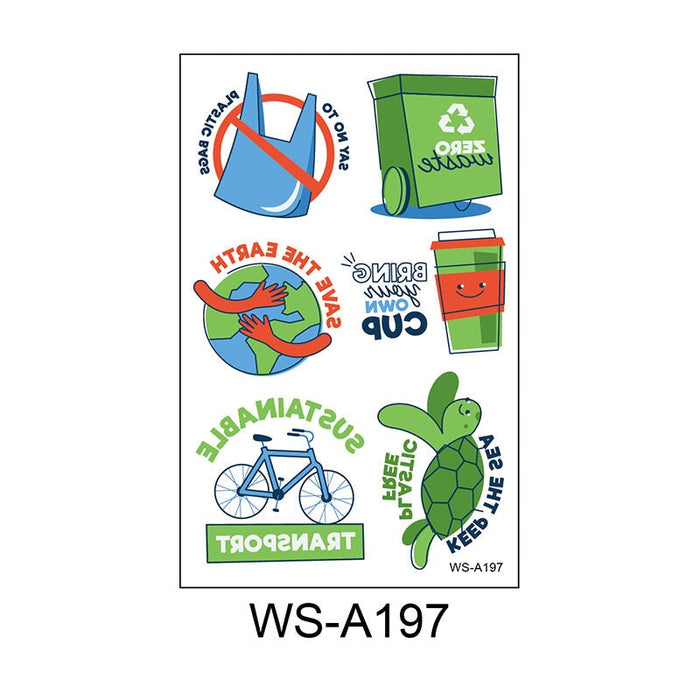 Wholesale World Environmental Day Waterproof Tattoo Stickers JDC-TS-XLM001 Sticker 星里美 WS-A197 120X76mm Wholesale Jewelry JoyasDeChina Joyas De China